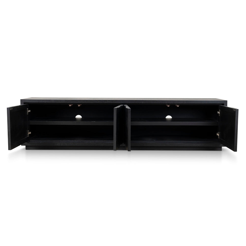 2.2m TV Entertainment Unit | Full Black | Myka Home - View 3
