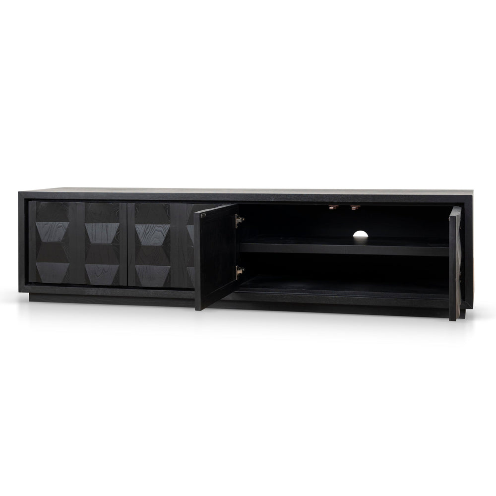 2.2m TV Entertainment Unit | Full Black | Myka Home - View 4