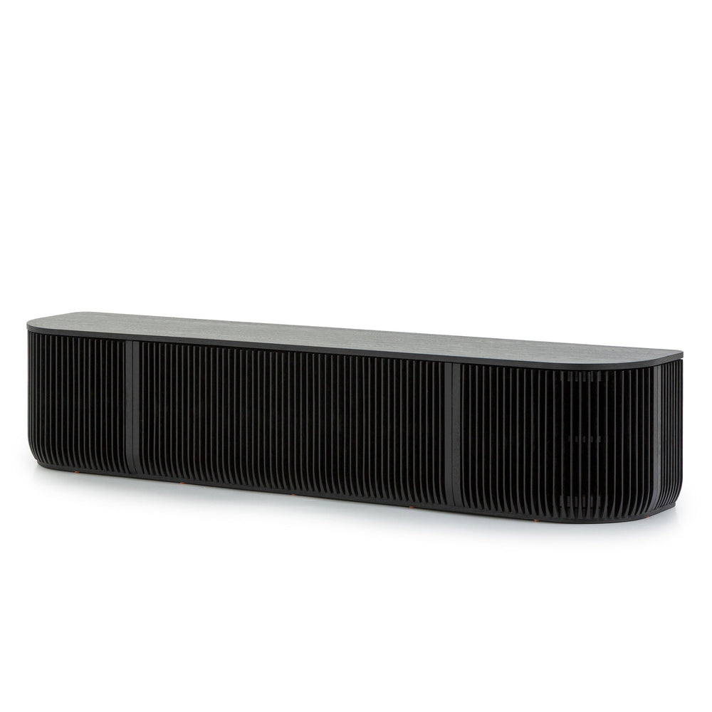 2.15m TV Entertainment Unit | Black Stain | Myka Home