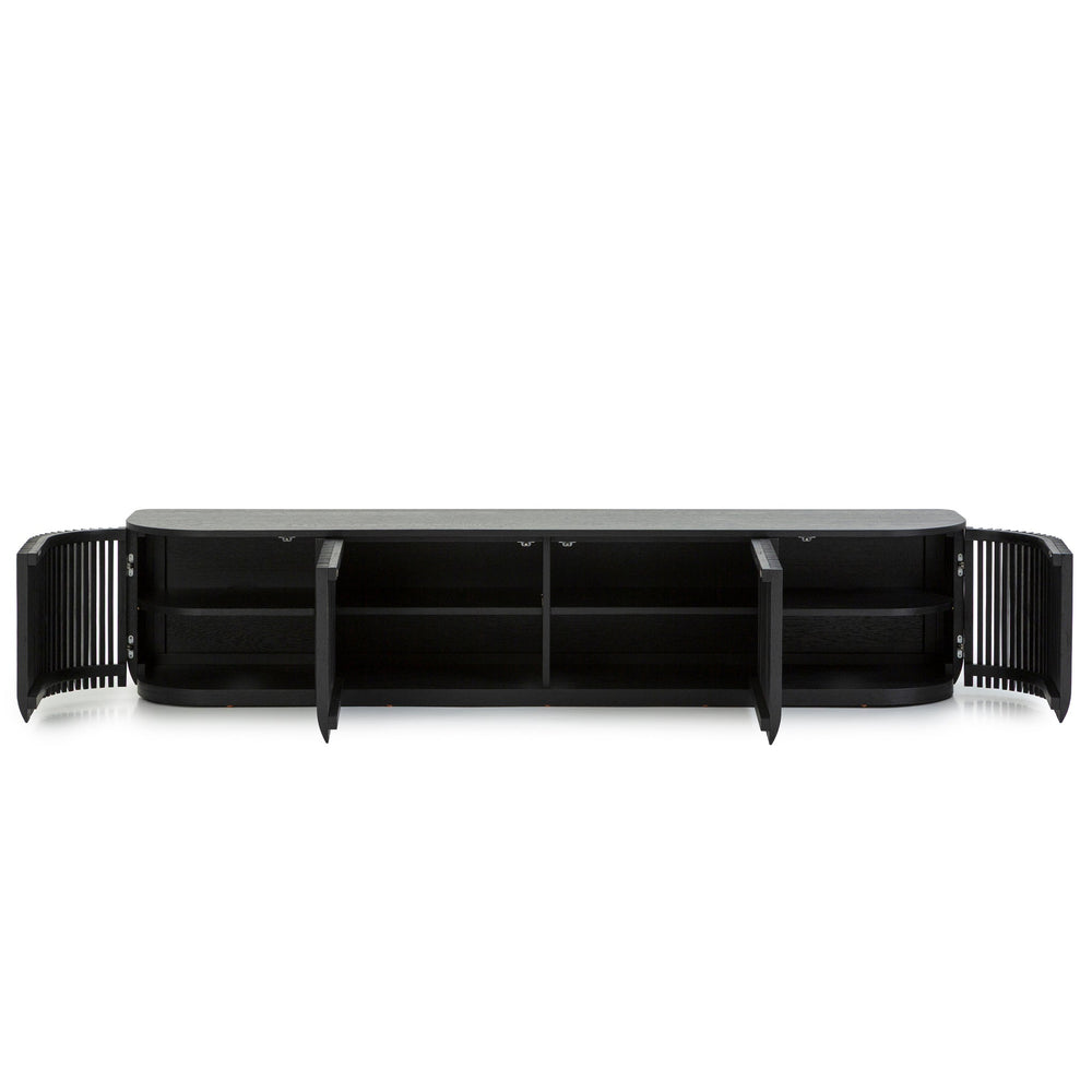 2.15m TV Entertainment Unit | Black Stain | Myka Home - View 3