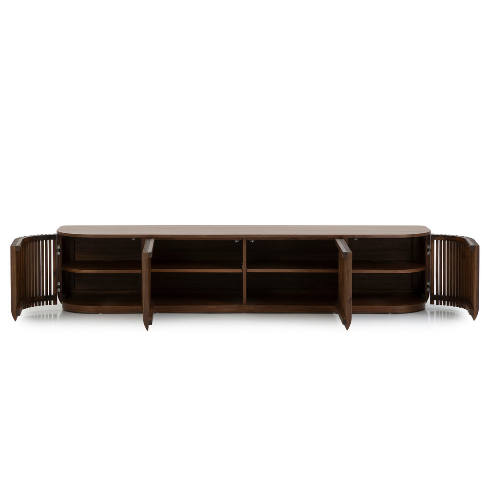 2.15m TV Entertainment Unit | Walnut Stain | Myka Home - View 3