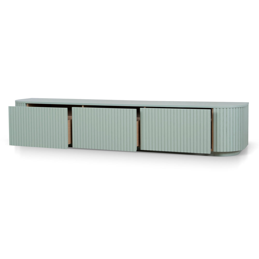 240cm Entertainment TV Unit | Sage Green | Myka Home - View 3