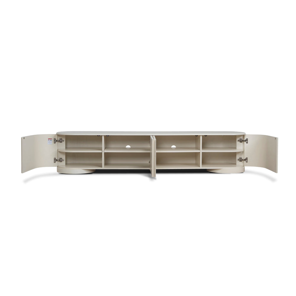 2.2m TV Entertainment Unit | Ivory Oat | Myka Home - View 3