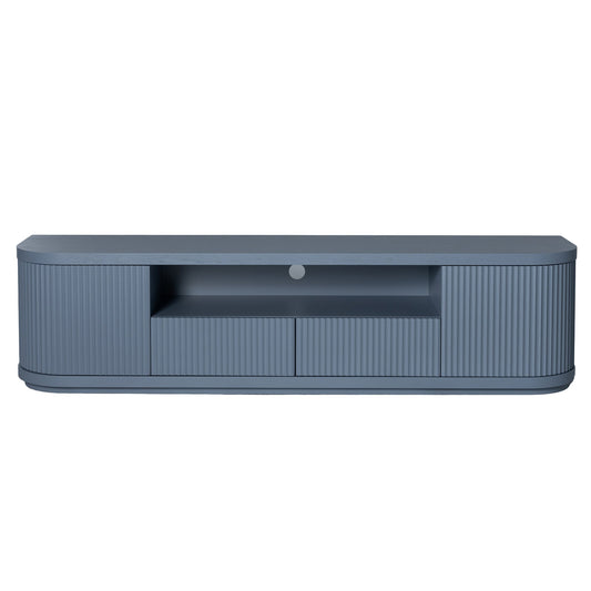 2M Veneer Top Entertainment TV Unit | Light Blue | Myka Home