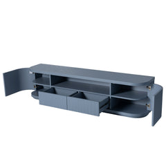 2M Veneer Top Entertainment TV Unit | Light Blue | Myka Home
