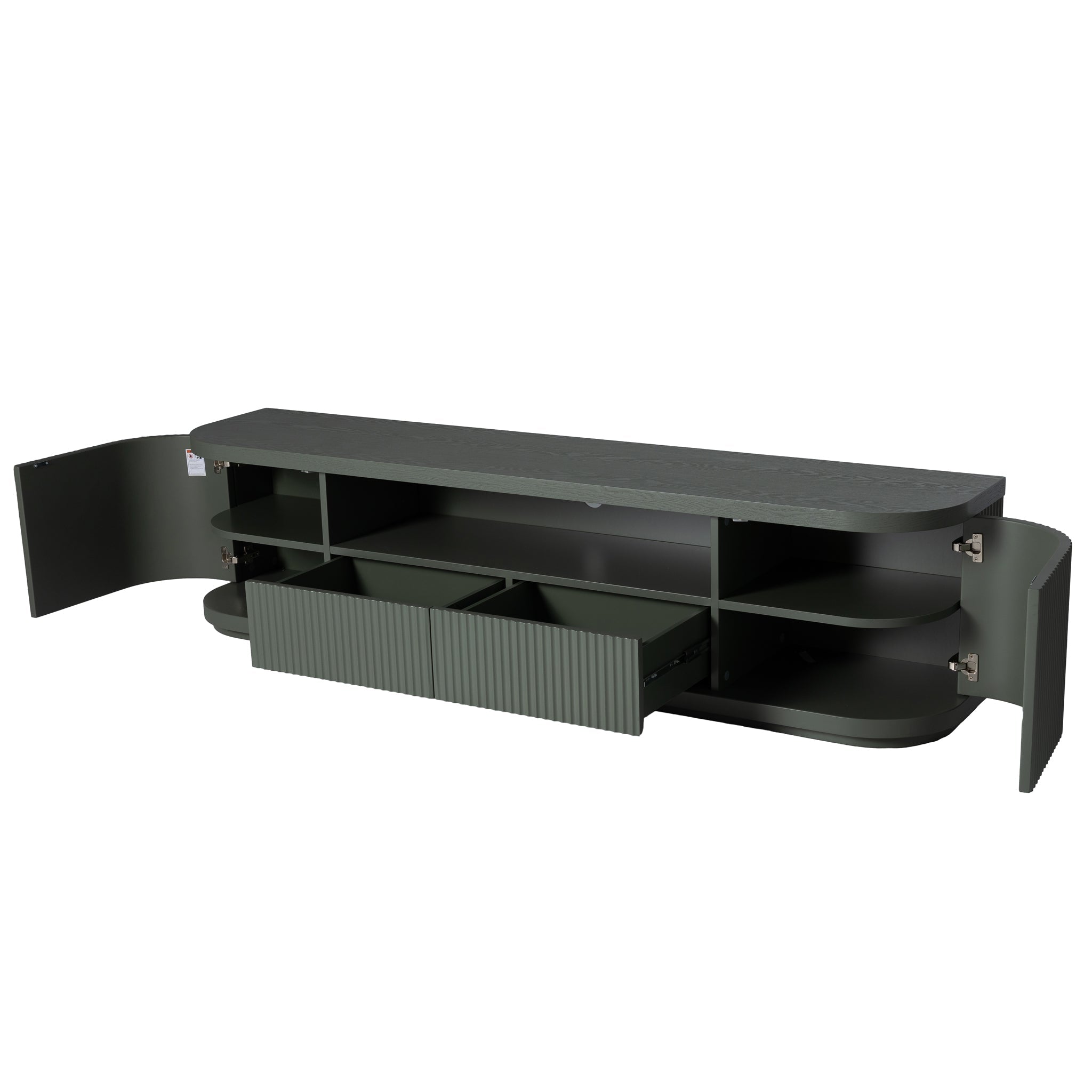 2M Veneer Top Entertainment TV Unit | Sage Green | Myka Home