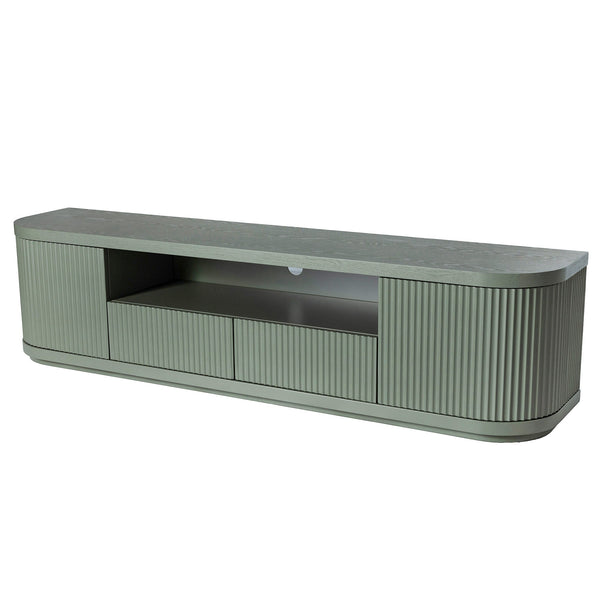 2M Veneer Top Entertainment TV Unit | Sage Green | Myka Home