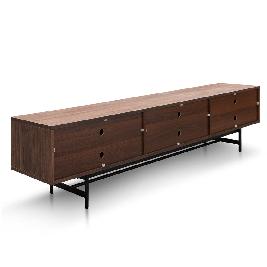 2.1m Walnut Wooden TV Entertainment Unit | Black legs | Myka Home - View 10