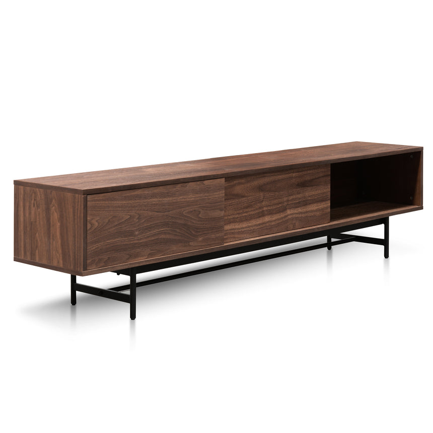 2.1m Walnut Wooden TV Entertainment Unit | Black legs | Myka Home - View 5