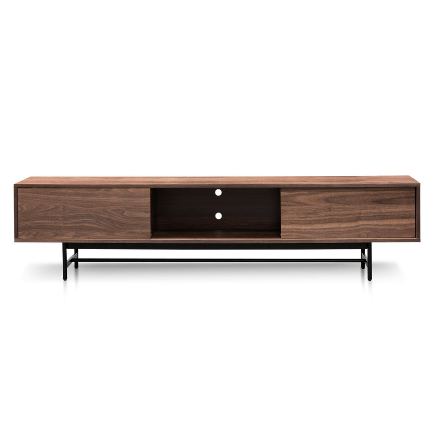 2.1m Walnut Wooden TV Entertainment Unit | Black legs | Myka Home - View 7