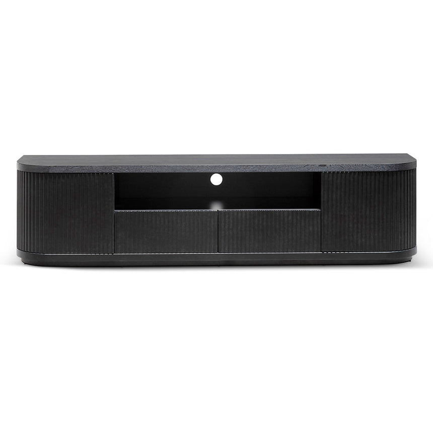 2m Veneer Top Entertainment TV Unit | Full Black | Myka Home - View 2