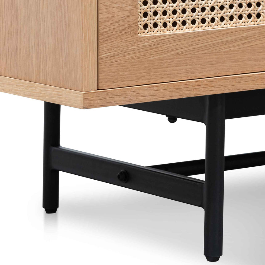 2m Natural Oak TV Entertainment Unit | Rattan Doors | Myka Home - View 9