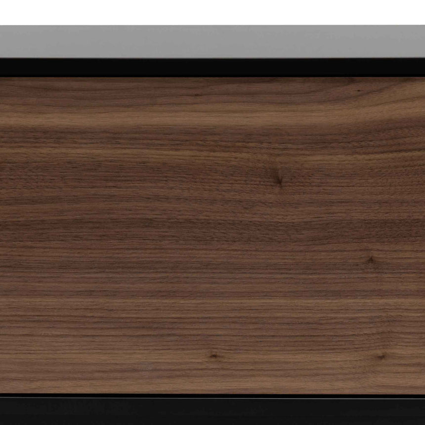 2.3m Wooden Entertainment Unit | Black with Walnut Drawers | Myka Home - View 6