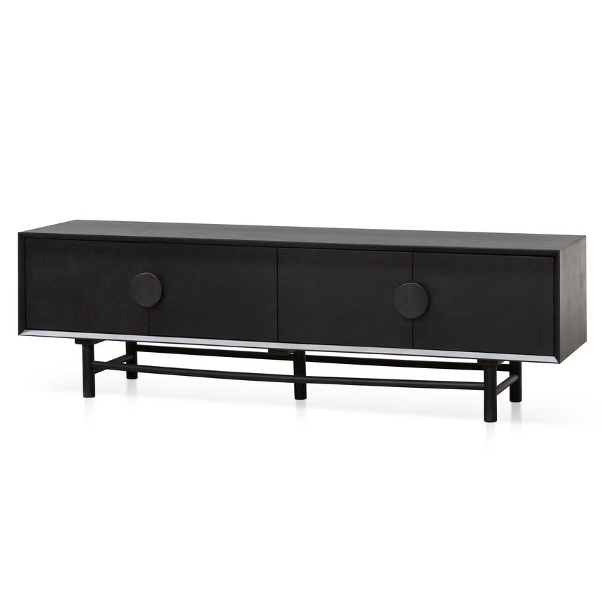 1.8m Wooden TV Entertainment Unit | Black | Myka Home