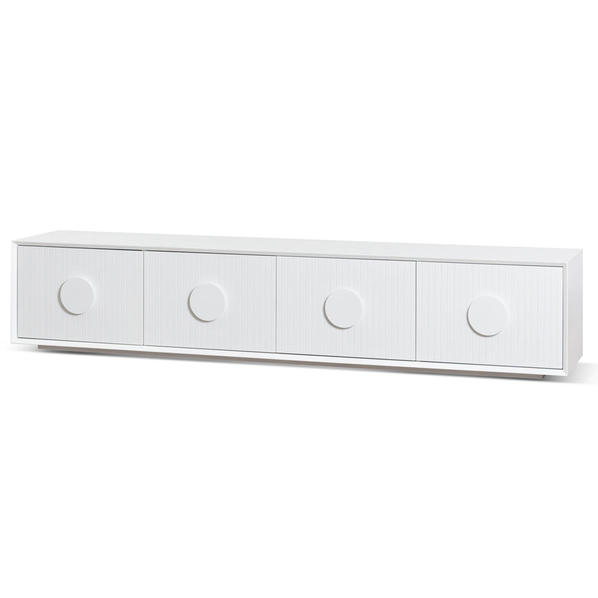 2.3m Wooden Entertainment TV Unit | White | Myka Home - View 3