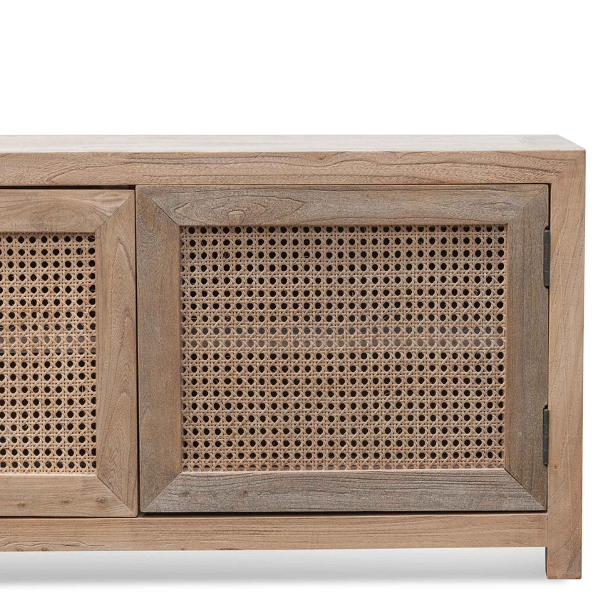2m TV Entertainment Unit - Natural with Rattan Doors - View 10