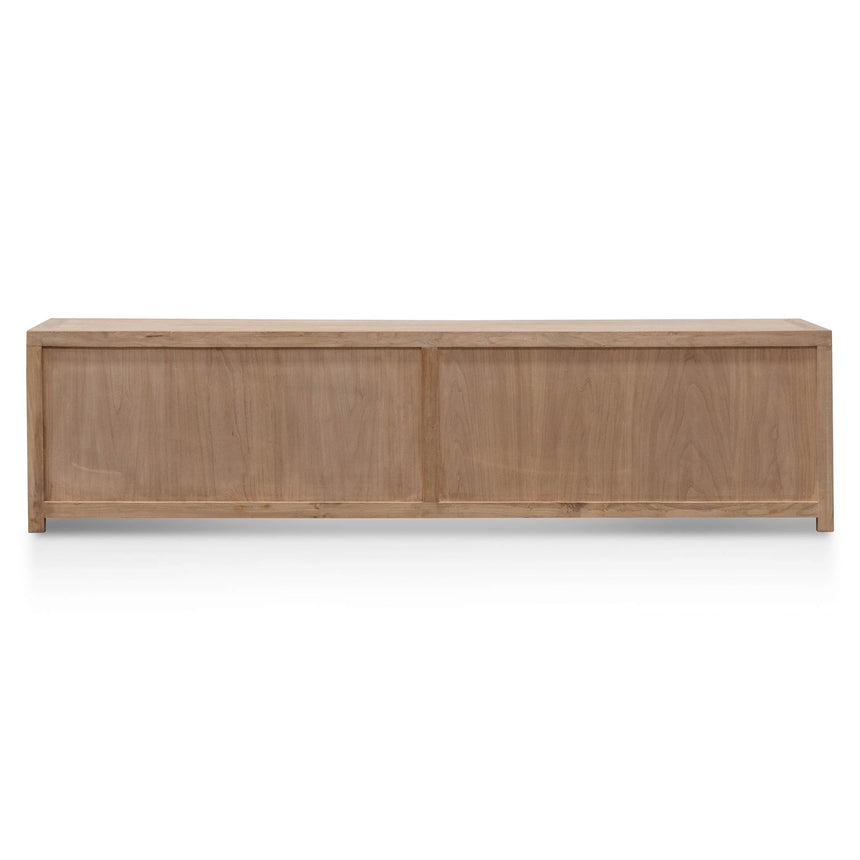 2m TV Entertainment Unit - Natural with Rattan Doors - View 7