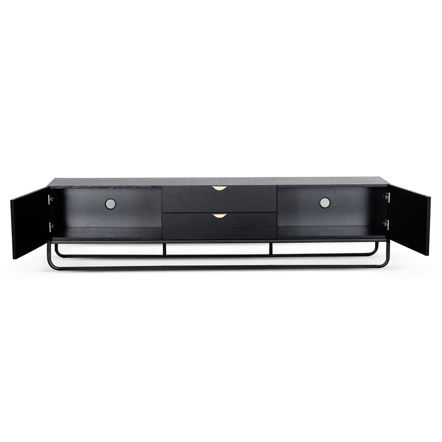 2m Wooden TV Entertainment Unit | Black | Myka Home - View 5