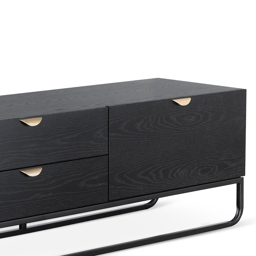 2m Wooden TV Entertainment Unit | Black | Myka Home - View 6