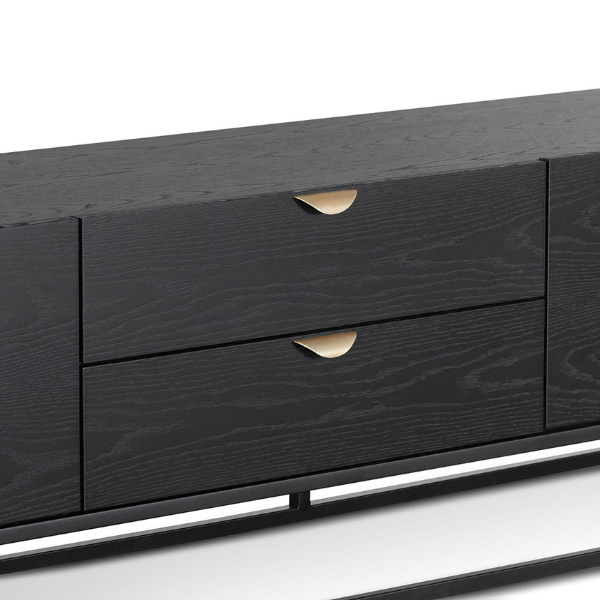 2m Wooden TV Entertainment Unit | Black | Myka Home - View 3