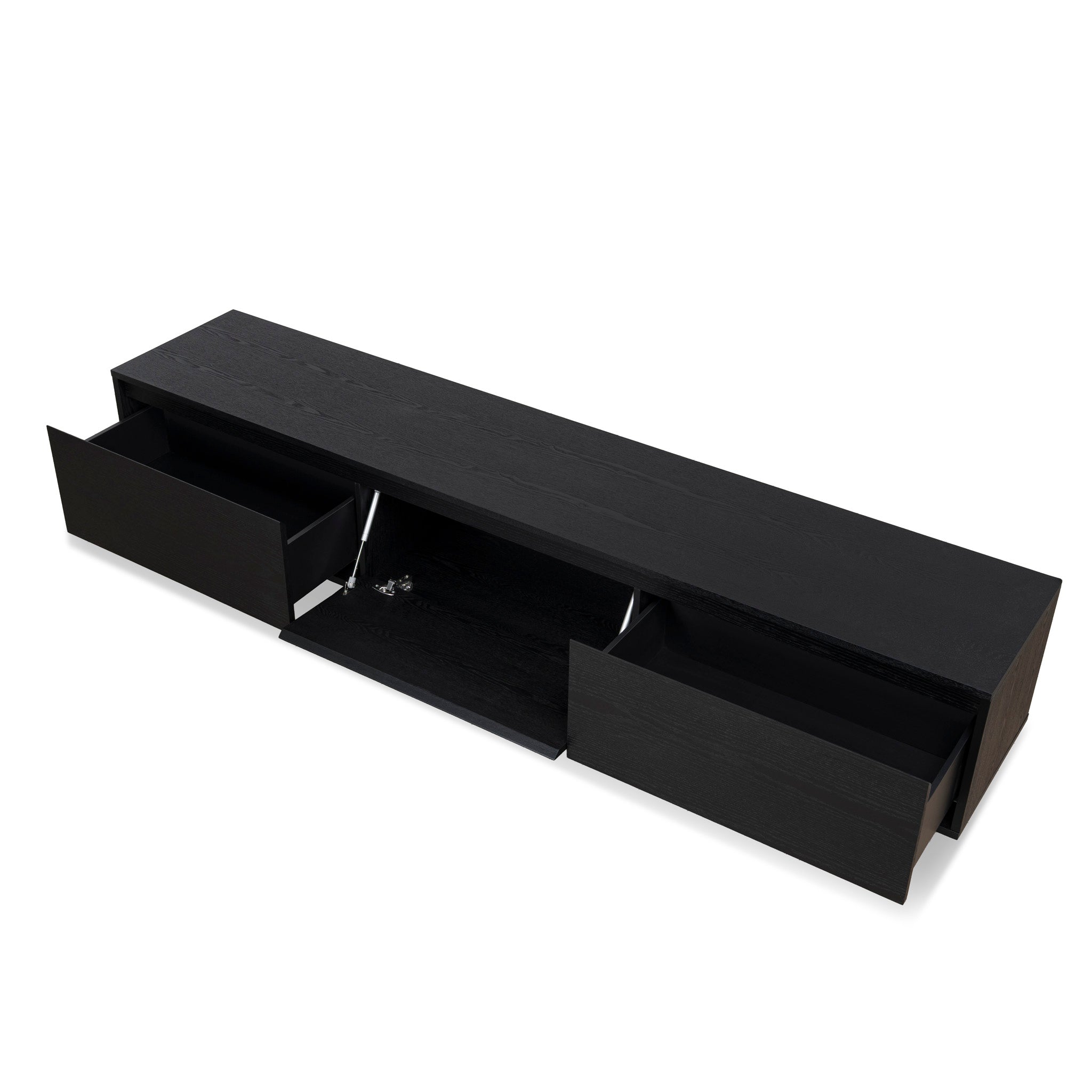 Ctv6753-Bb-V2 2.3M Wooden Entertainment Unit | Full Black | Myka Home