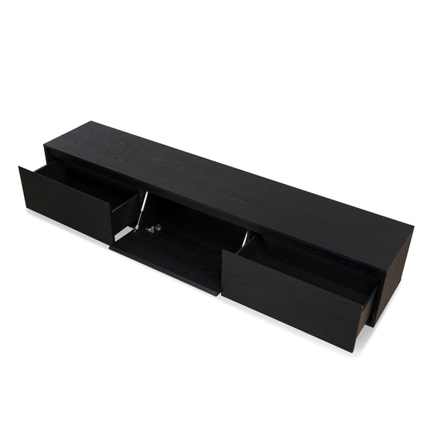 Ctv6753-Bb-V2 2.3M Wooden Entertainment Unit | Full Black | Myka Home