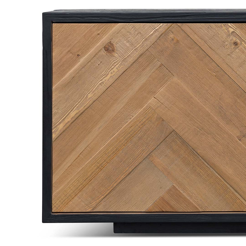 2.1m Wooden TV Entertainment Unit | Natural - Rustic Black | Myka Home - View 6