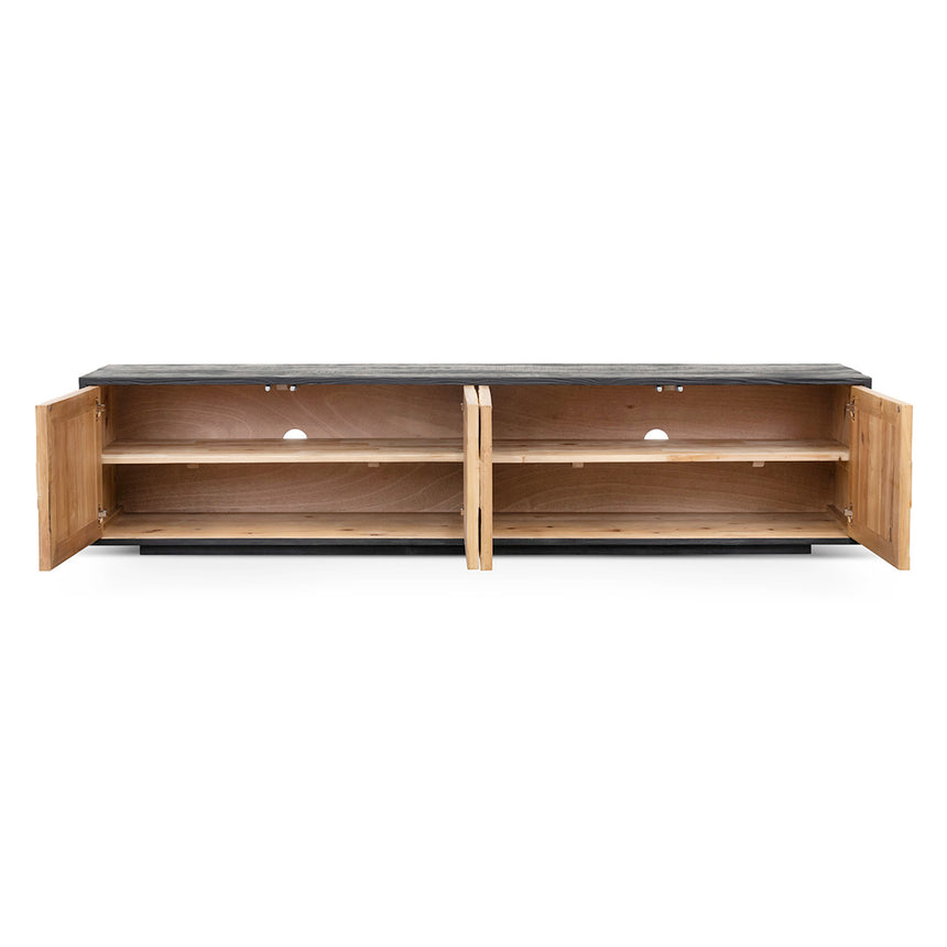 2.1m Wooden TV Entertainment Unit | Natural - Rustic Black | Myka Home - View 8