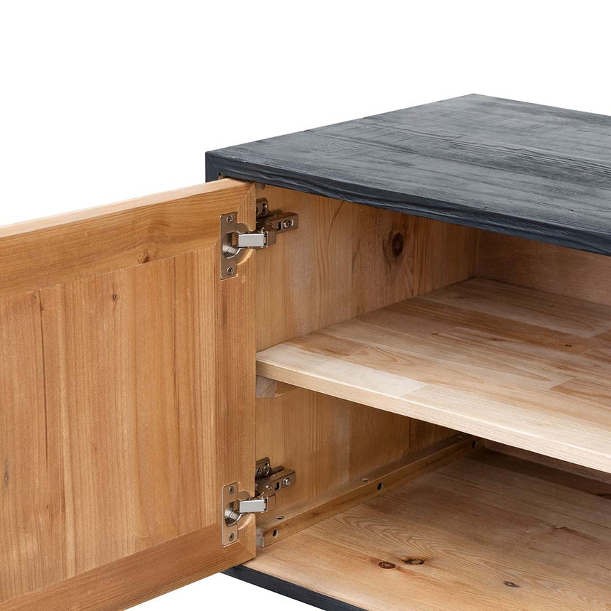 2.1m Wooden TV Entertainment Unit | Natural - Rustic Black | Myka Home - View 9