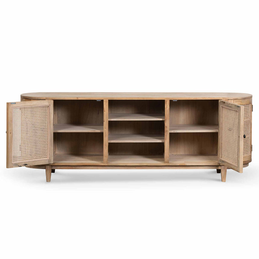 2.1m Sideboard Unit - Natural with Rattan Doors - View 3
