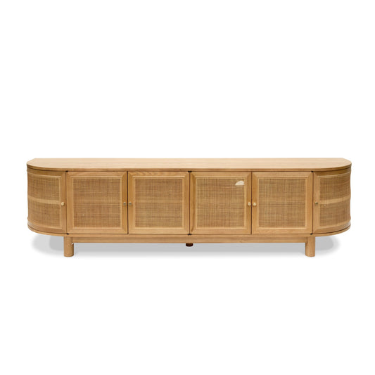 2.2m Rattan Doors TV Entertainment unit | Natural | Myka Home