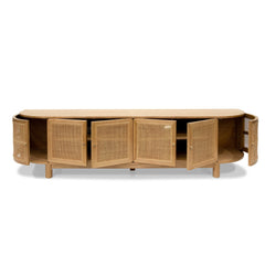 2.2m Rattan Doors TV Entertainment unit | Natural | Myka Home