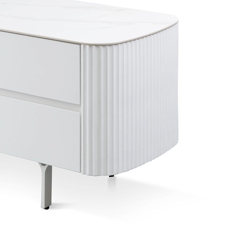 1.8m Entertainment TV Unit | White | Myka Home - View 10