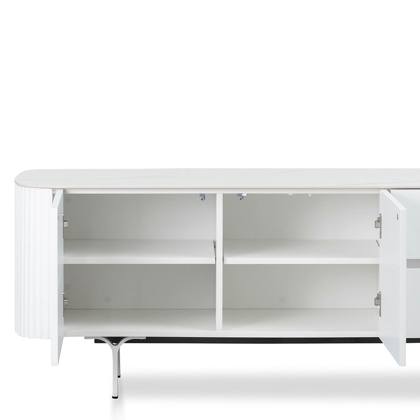 1.8m Entertainment TV Unit | White | Myka Home - View 3