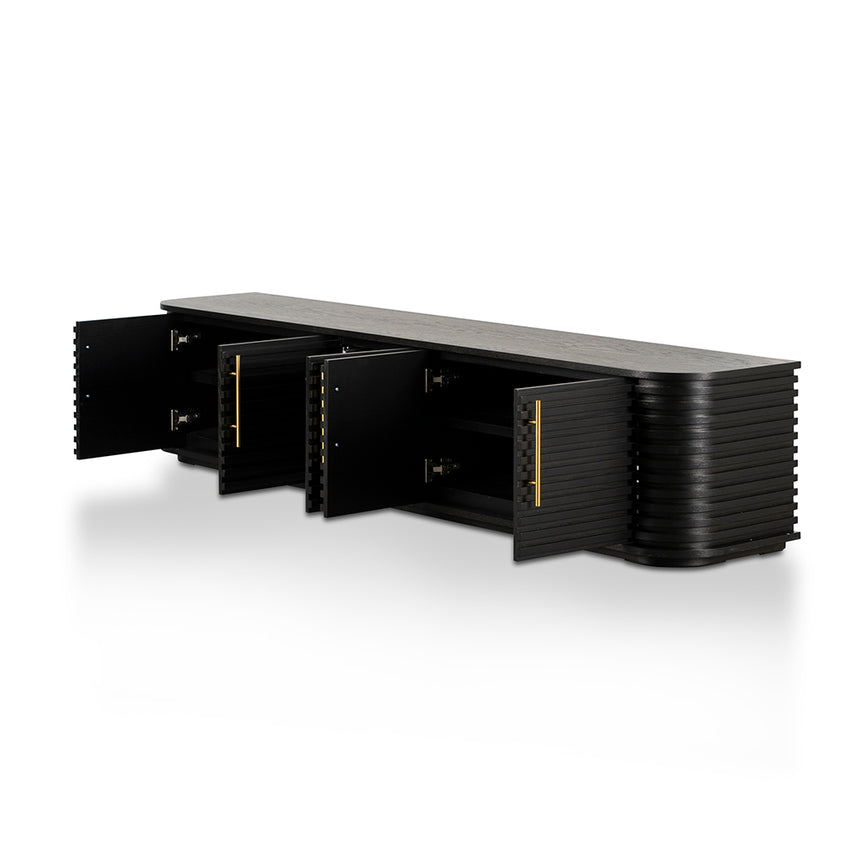 2.3m TV Entertainment Unit | Textured Espresso Black | Myka Home - View 8