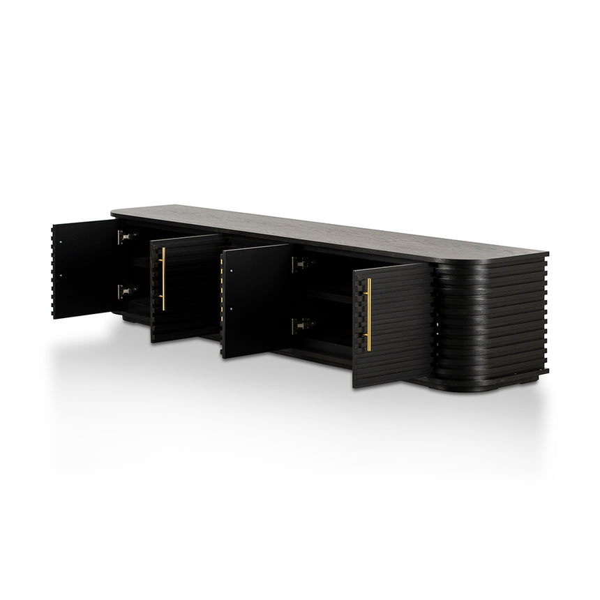 2.3m TV Entertainment Unit | Textured Espresso Black | Myka Home - View 13