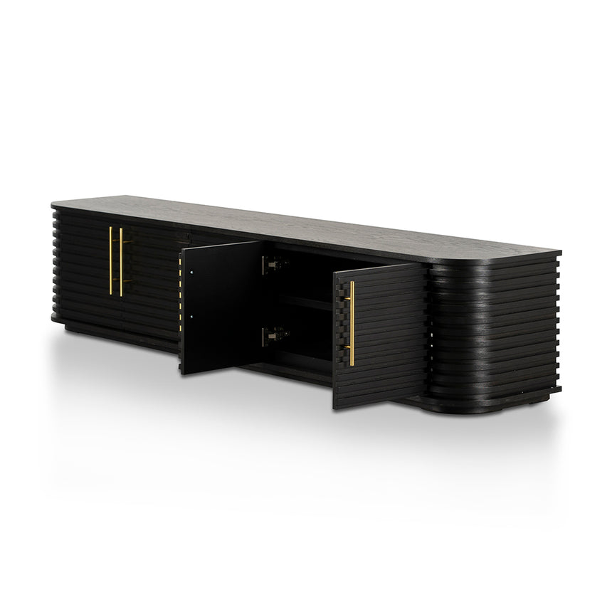 2.3m TV Entertainment Unit | Textured Espresso Black | Myka Home - View 6