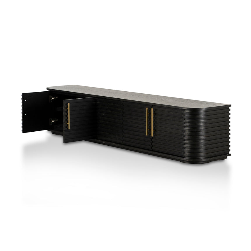 2.3m TV Entertainment Unit | Textured Espresso Black | Myka Home - View 7