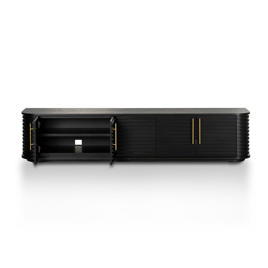 2.3m TV Entertainment Unit | Textured Espresso Black | Myka Home - View 4