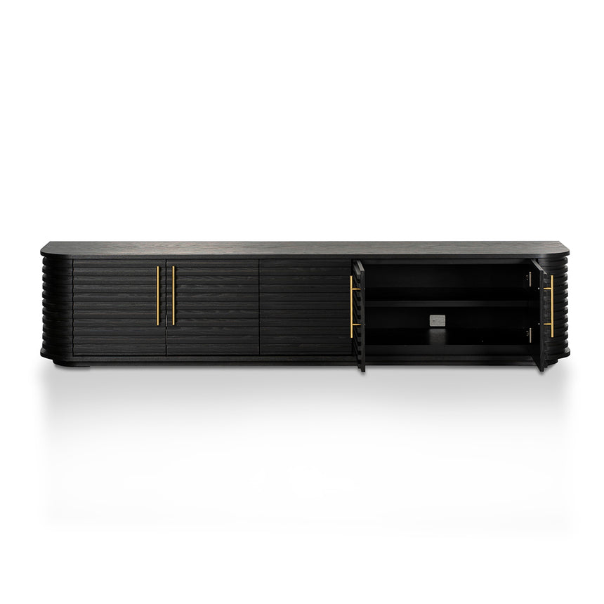 2.3m TV Entertainment Unit | Textured Espresso Black | Myka Home - View 5