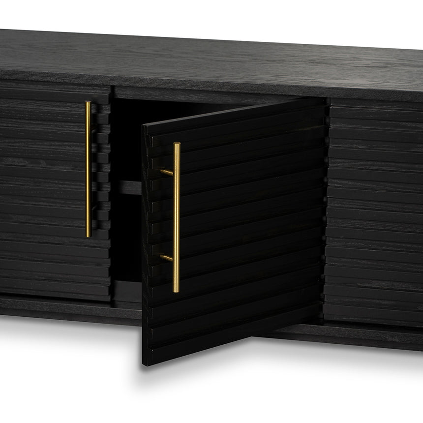 2.3m TV Entertainment Unit | Textured Espresso Black | Myka Home - View 12