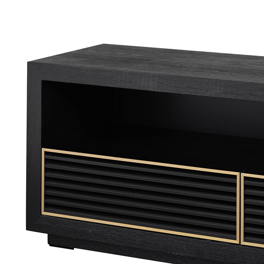 2m TV Entertainment Unit | Textured Espresso Black | Myka Home - View 4