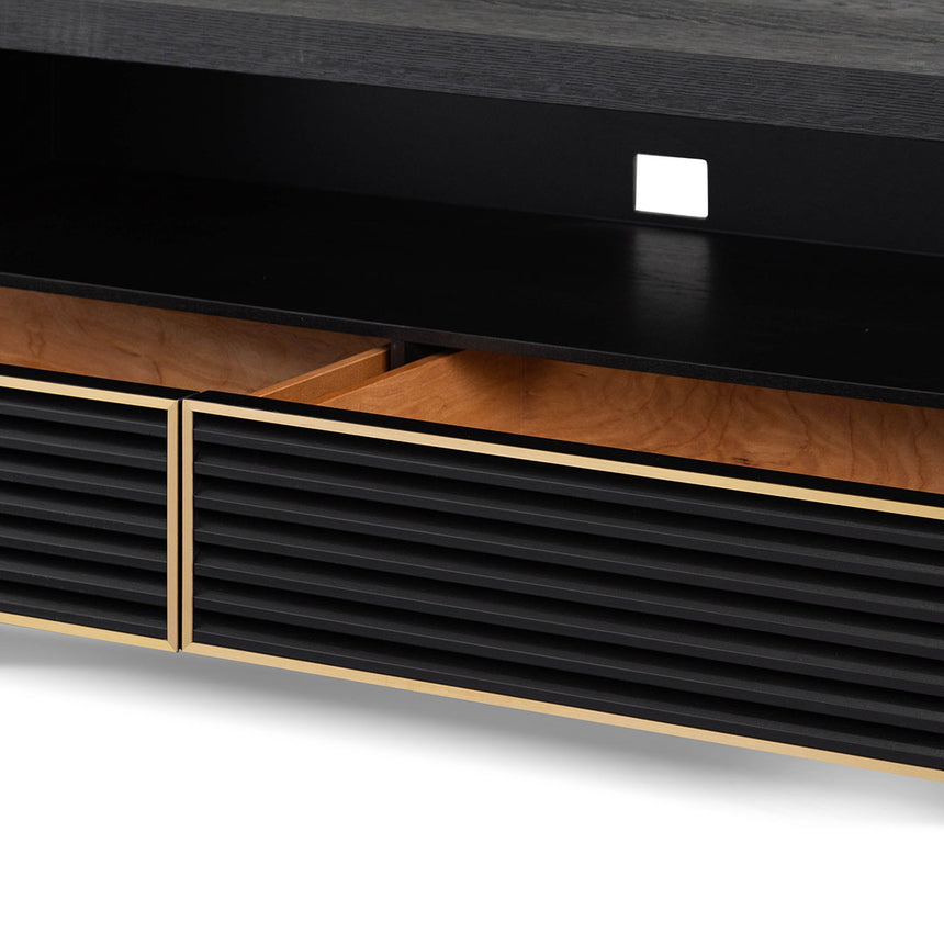 2m TV Entertainment Unit | Textured Espresso Black | Myka Home - View 7
