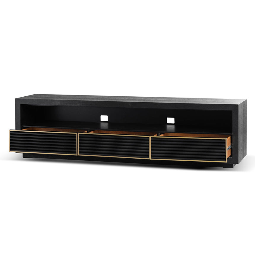 2m TV Entertainment Unit | Textured Espresso Black | Myka Home - View 6