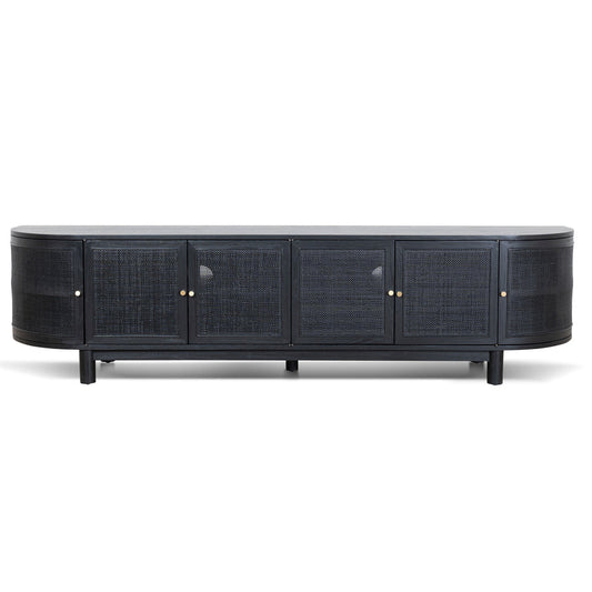CTV8290-NI 2.2m Rattan Doors TV Entertainment unit - Full Black