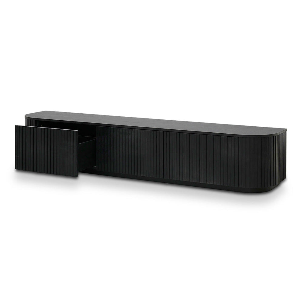 240cm TV Unit | Full Black Oak | Myka Home - View 3