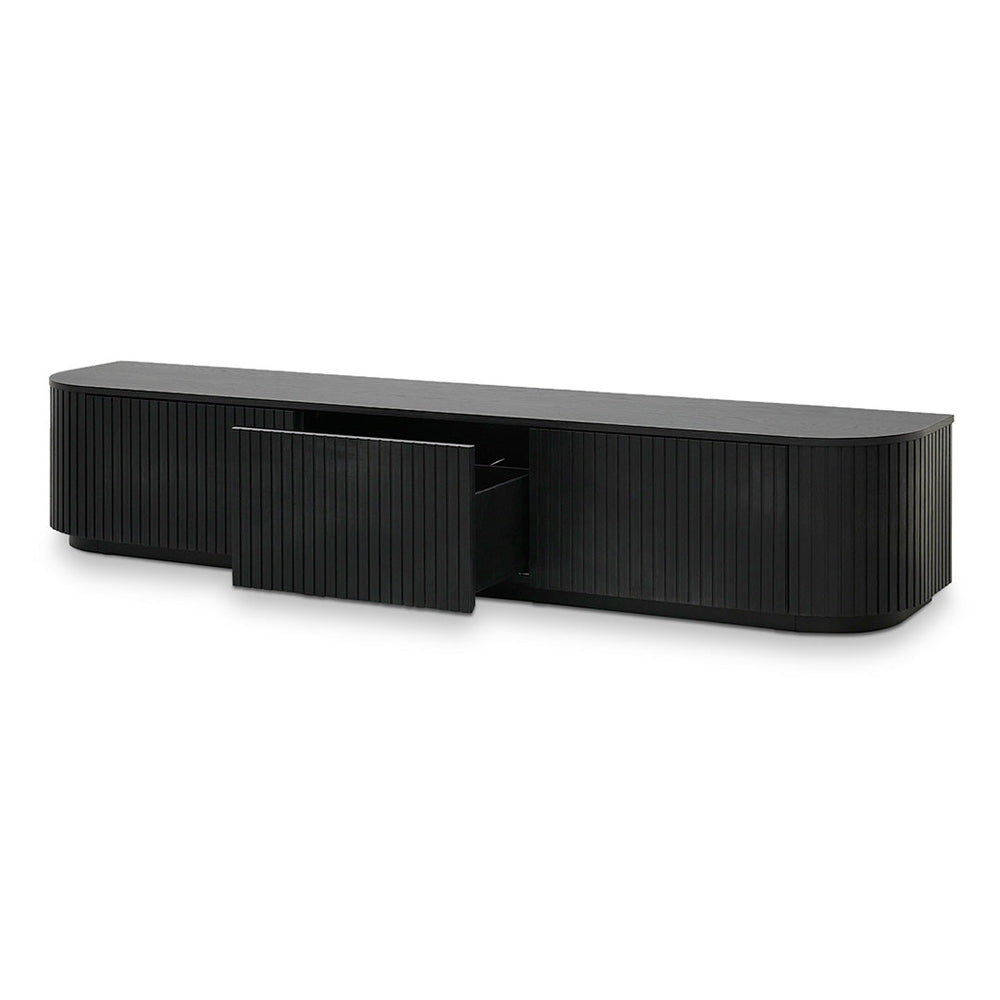 240cm TV Unit | Full Black Oak | Myka Home - View 4
