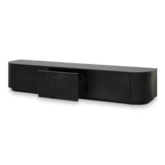 240cm TV Unit | Full Black Oak | Myka Home
