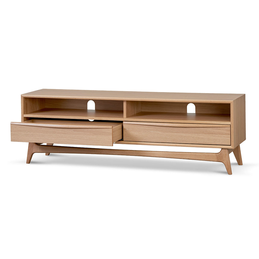 Narrow TV Entertainment Unit | Natural Oak | Myka Home - View 3