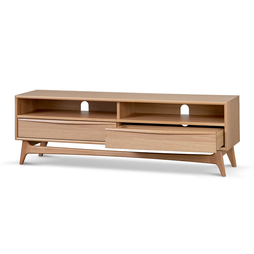 Narrow TV Entertainment Unit | Natural Oak | Myka Home - View 4